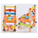 Multifunctional Disassembly Tool Nut Assembly Chair Children's Educational Assembled Wooden Building Blocks Toys