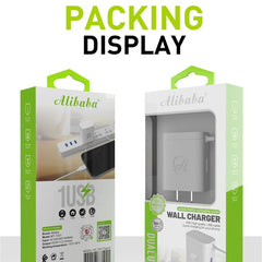 Alibaba Ali-MT1021 2.1A Dual USB Fast Wall Charger with USB Cable IOS/Android/Type-C