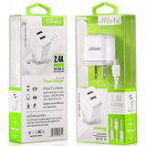 Alibaba Ali-HN169 2.4A Dual Travel USB Fast Charger for  IOS & Android mobile Phone or Tab & Ipad