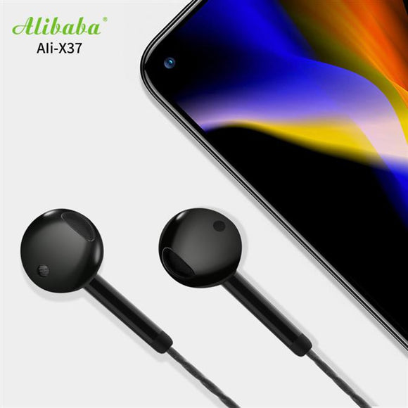 Alibaba Ali-X37 HIFI Earphone IN-Ear Touch Earphone 120cm Cable Length (Black/White)