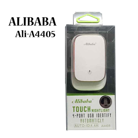 Alibaba A4405 4-Port 22W Adjustable LED Lamp USB Charger Adapter Portable Wall Phone Charger for Iphone(IOS 5G)