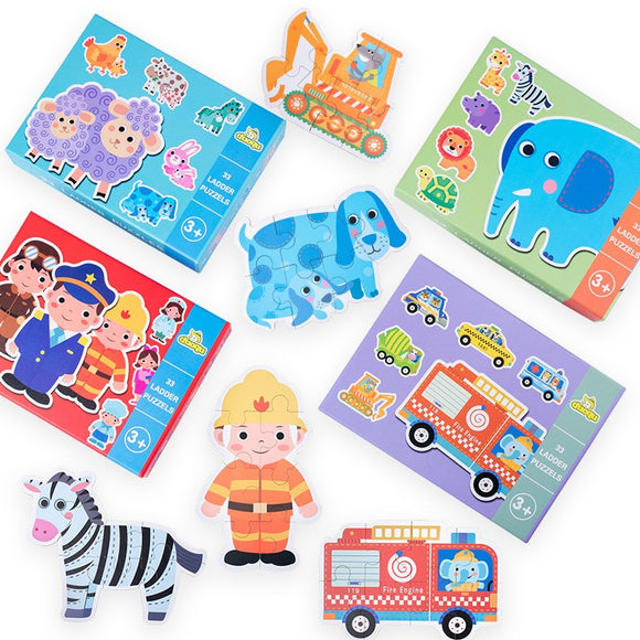 33 Pieces 6 Design Wooden Kids Puzzle Toys Large Panel Cognitive Early Education Wooden Jigsaw Puzzle best gift Toys for Kids