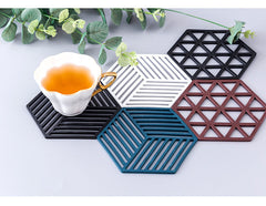 Hexagon Anti-hot Pad Silicone Bowl Drink Coffee Cup Pad Coasters Placemats Non-slip Dining Table Mats Kitchen Accessory