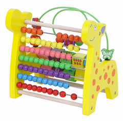 Early Educational Giraffe Wooden String Beads Abacus Calculation  Mini wire maze Rack Kids enlighten toy