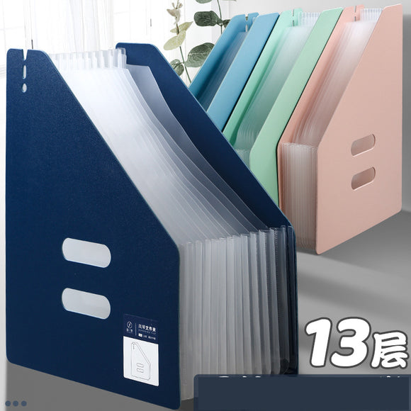 File Organizer Box Desk Vertical Expanding File Folder Plastic Document Holder for Office School Supplies