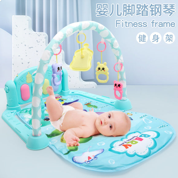 Infant Footwork Piano Fitness Stack Baby Play Fitness Frame Soft Sleeping Mat with Light/Music