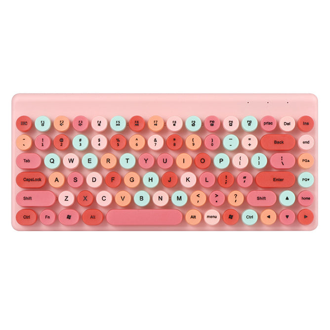 FV-W10 2.4G 84 Keys Wireless Keyboard and Mouse Set Retro Girl Lipstick Punk Keyboard Office