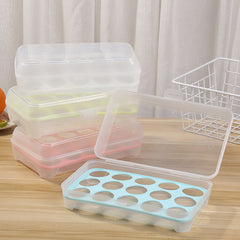 Portable 15 Holes Plastic Egg Refrigerator Fresh Box Rack Kitchen Egg Tray Container With Lid
