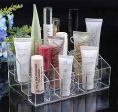 Cosmetic Makeup Organizer for Lipstick 24 Spaces Clear Acrylic Lipstick Organizer Display Stand