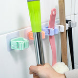 Mop Broom Holder Wall Mounted Household Adhesive Hanger Mop Hook Racks Kitchen Bathroom Organizer