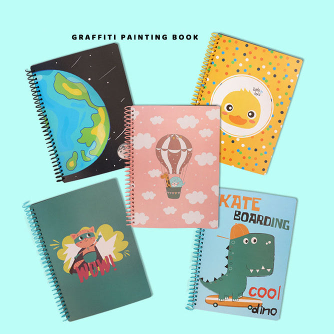 Plastic Erasable Portable Grafitti Drawing Spiral Notebook Portable Water Soluble Paint Pen for Repeated Use