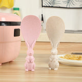 Creative Wheat Paddle Rice Spoon Cute Rabbit non-stick Bunny Shape Standable Rice Spoon