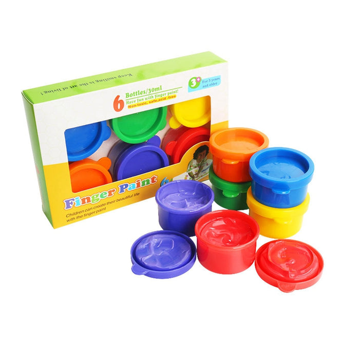 DIY 6Colors 30ml Children Finger Paint Set Washable Safe Non-Toxic on Canvas Art Paint