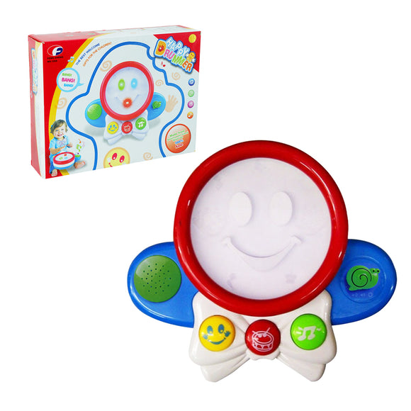 Early Learning Happy Face Little Drummer with Lights and Sound Tap Drum best gift for Kids