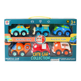 Friction Power Vehicle Playset Cute Car Collection Set of 6 Toys best gift for Kids