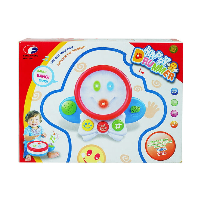Early Learning Happy Face Little Drummer with Lights and Sound Tap Drum best gift for Kids