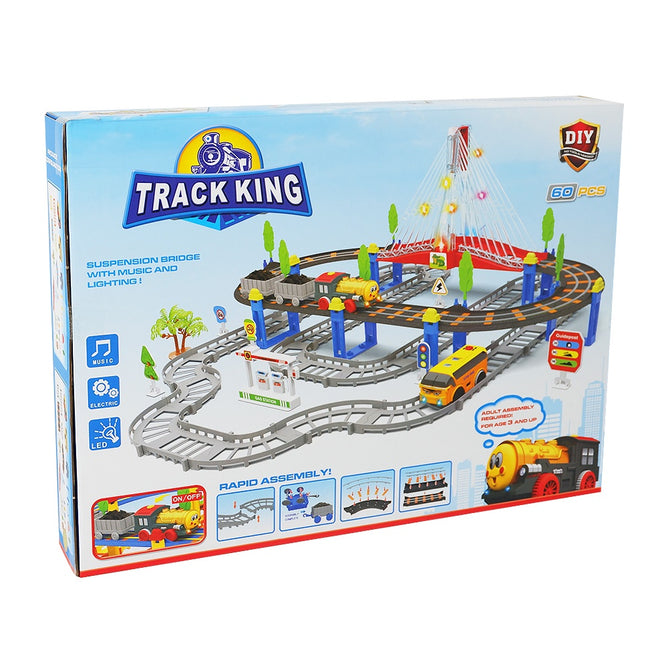 Big Bridge Racing 60 Pieces Double Track Set with 2 Battery Operated Car Toys best gift for Kids