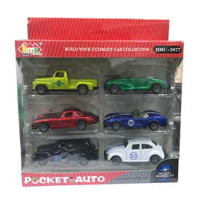 6 Piece Set Diecast 1:64 Alloy Car Model Pull Back Toys Police Racing Car Toys Best gift For Kids