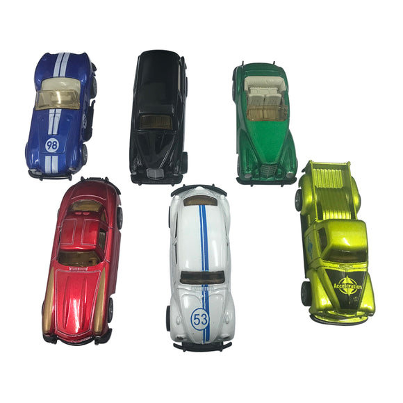 6 Piece Set Diecast 1:64 Alloy Car Model Pull Back Toys Police Racing Car Toys Best gift For Kids