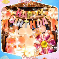 Happy Birthday Party Girl Boy Surprise Scene Layout Balloons Background Wall Balloon Decoration Supplies Sets