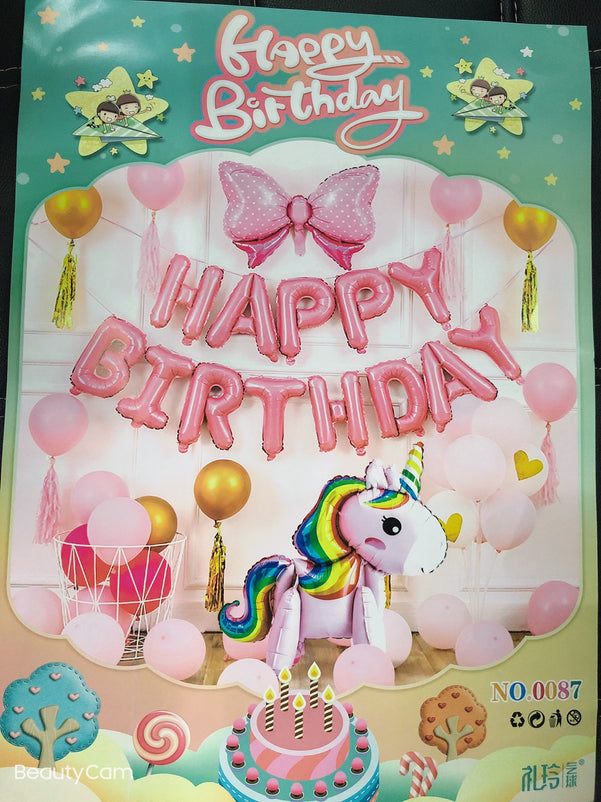 Happy Birthday Party Girl Boy Surprise Scene Layout Balloons Background Wall Balloon Decoration Supplies Sets