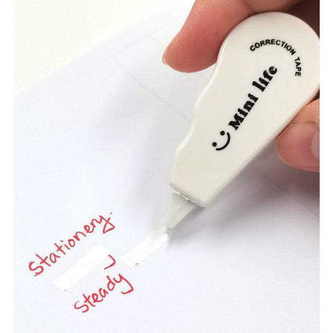6 Pieces Mini Correction Tape White and Black Color School and Office Supplies