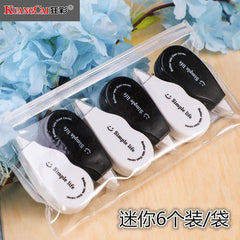 6 Pieces Mini Correction Tape White and Black Color School and Office Supplies