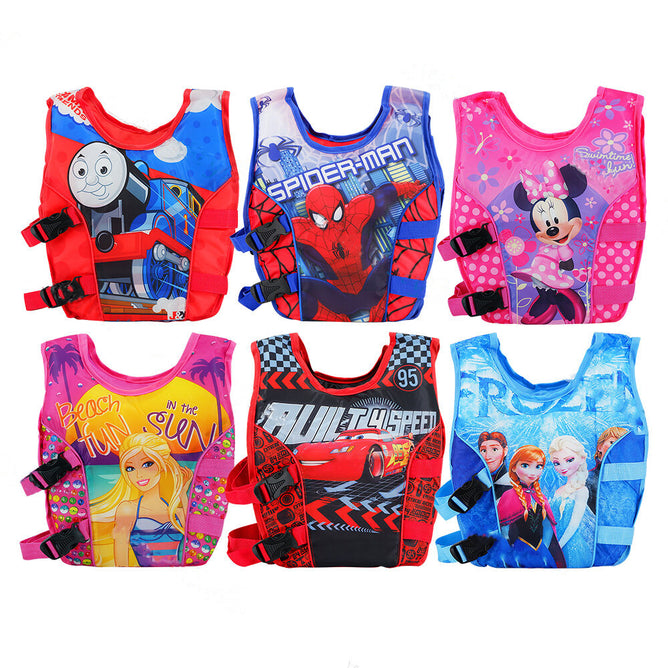 Kids Cartoon Character Over the Neck Life Vest Jacket for Outdoor Water Sport Like Swimming Floating