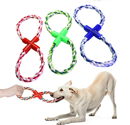 8 Shaped Molar Rope Chew Toys Teething Small Dog Tug of War Toys for Pets