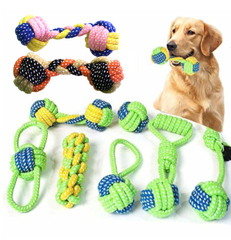 Rope Dog Tug Toys Puppy Chew Braided Pets Dogs Training Plush Bite
