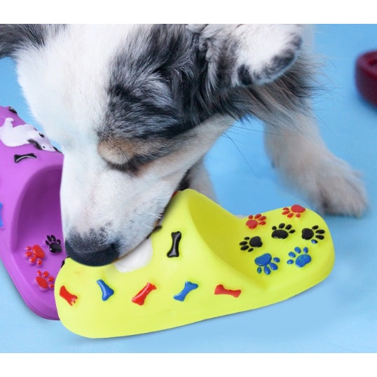 Dog Puppy Pet Chew Toy Squeaky Plush Slipper Shaped with Sound Pet Funny Playing Toys
