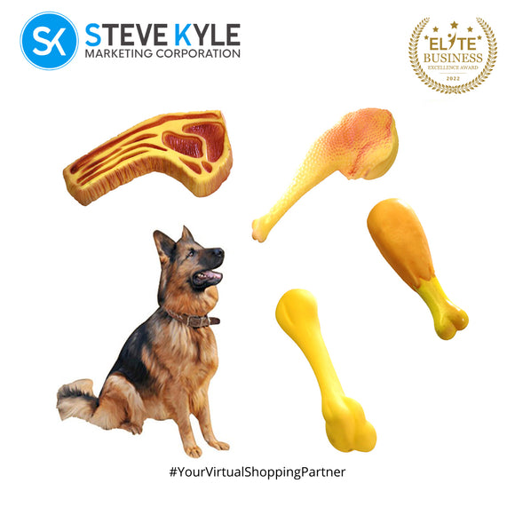 Pet Squeak Chew Funny Food Shape Toys with Sounds for Small & Large Pet