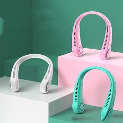 Rechargeable Portable Bladeless Neck Hanging Fan Built in 4000 mAh Battery Air Cooling Fan