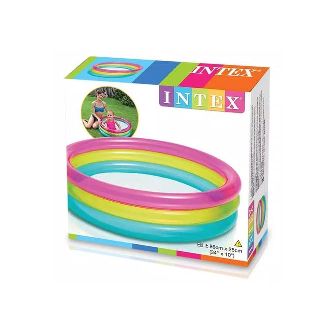 Intex Inflatable 3 Rings Swimming Pool Kids Fun Outdoor Water Fun Summer Party