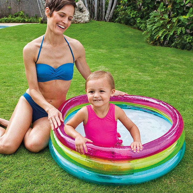 Intex Inflatable 3 Rings Swimming Pool Kids Fun Outdoor Water Fun Summer Party