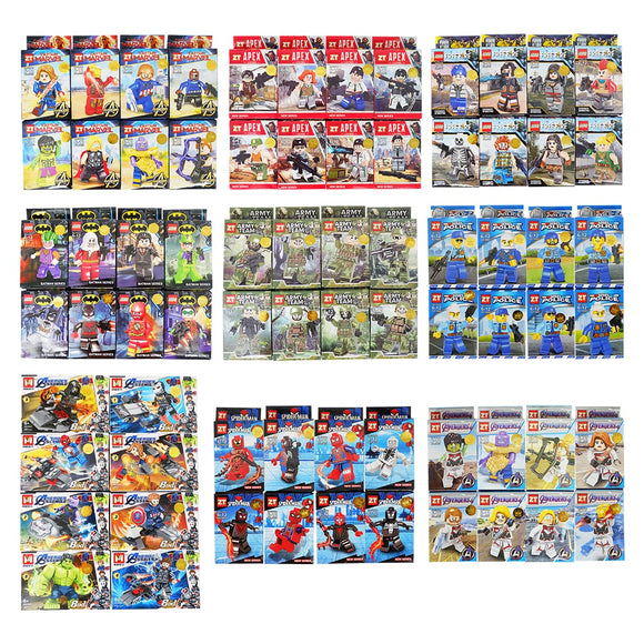 8 in 1 Heroes Assembles Mini Blocks Collectible Character Toys Gift Set for Kids