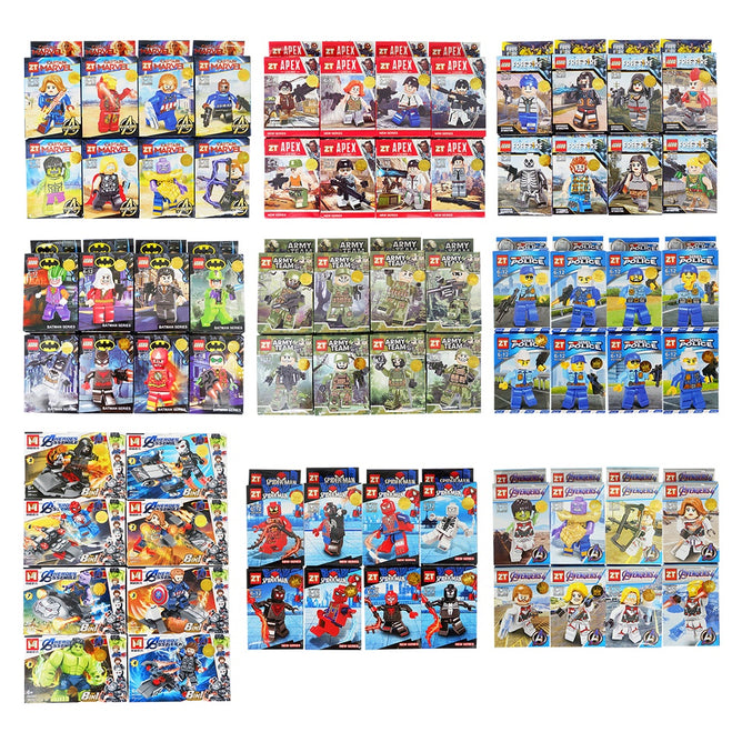 8 in 1 Heroes Assembles Mini Blocks Collectible Character Toys Gift Set for Kids