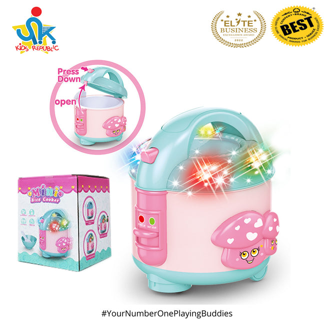 Electric Mini Rice Cooker with Light Musical Universal Wheel Pretend Toys for Kids