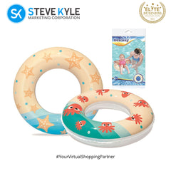 Bestway Inflatable Sea Creature Printed Swim Ring 24 Inches For Kids Play in Swimming Pool