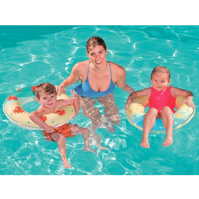 Bestway Inflatable Sea Creature Printed Swim Ring 24 Inches For Kids Play in Swimming Pool