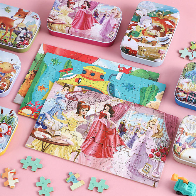 60Pcs Jigsaw Puzzle Early Educatinal Cartoon Wooden Puzzle Toy