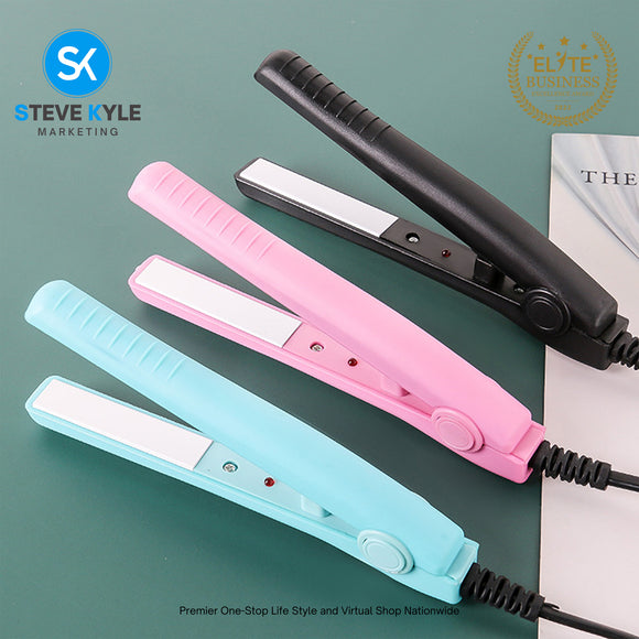 Portable 2-in-1 Mini Hair Straightener and Curler