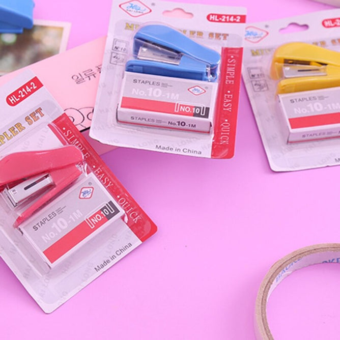 Mini Stapler No.10 Set Portable Convenient Stapler With Staple