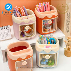 Pencil Holder Grid Multifunctional Desktop Stationery Box