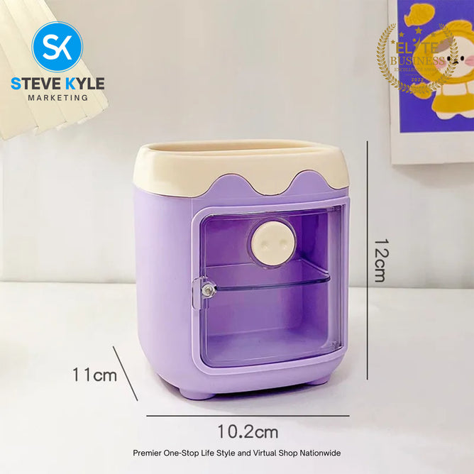 Pencil Holder Grid Multifunctional Desktop Stationery Box