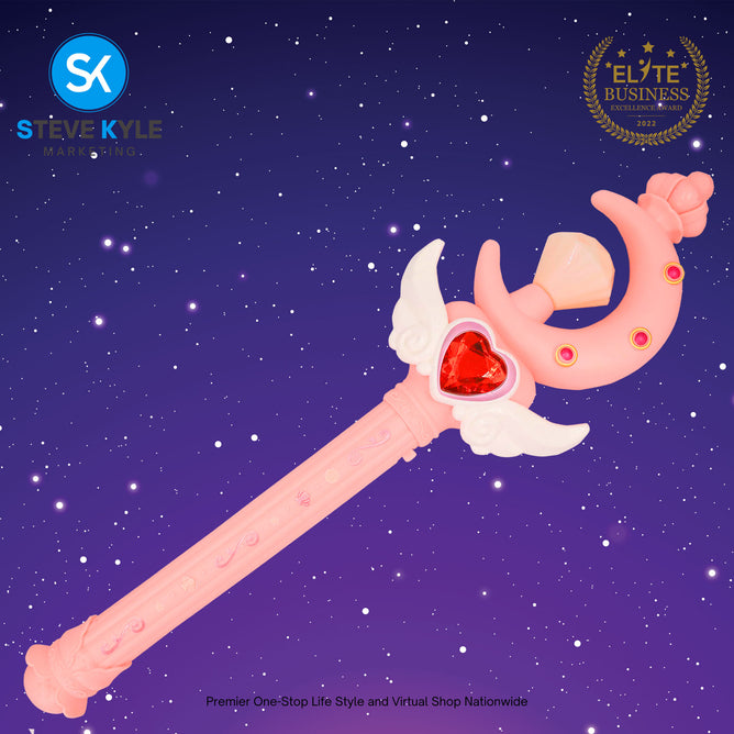 Fantasy Moon Star Magic Wand for Kids with Light and Music