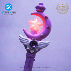 Fantasy Moon Star Magic Wand for Kids with Light and Music