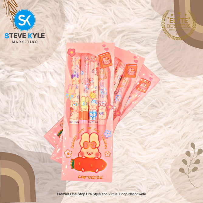 Stationery Press Pen Cartoon Bunny Design Gift Set