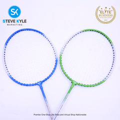 2X Badminton Racket Set Iron Alloy 2 Player Badminton Equipment