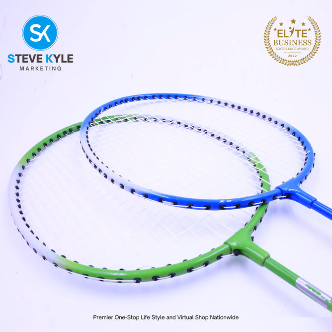 2X Badminton Racket Set Iron Alloy 2 Player Badminton Equipment